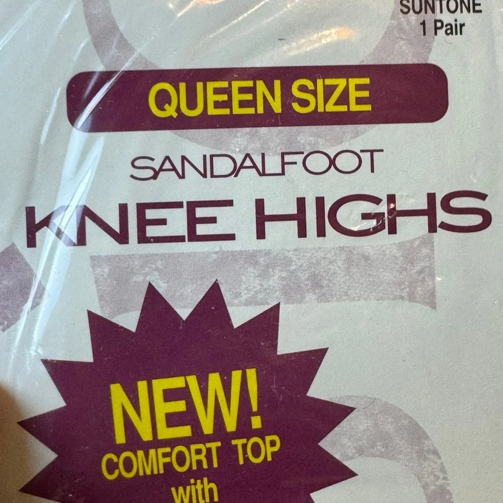 Basic Editions Queen Size Sandalfoot Knee‎ Highs Comfort Top Lycra Soft Suntone